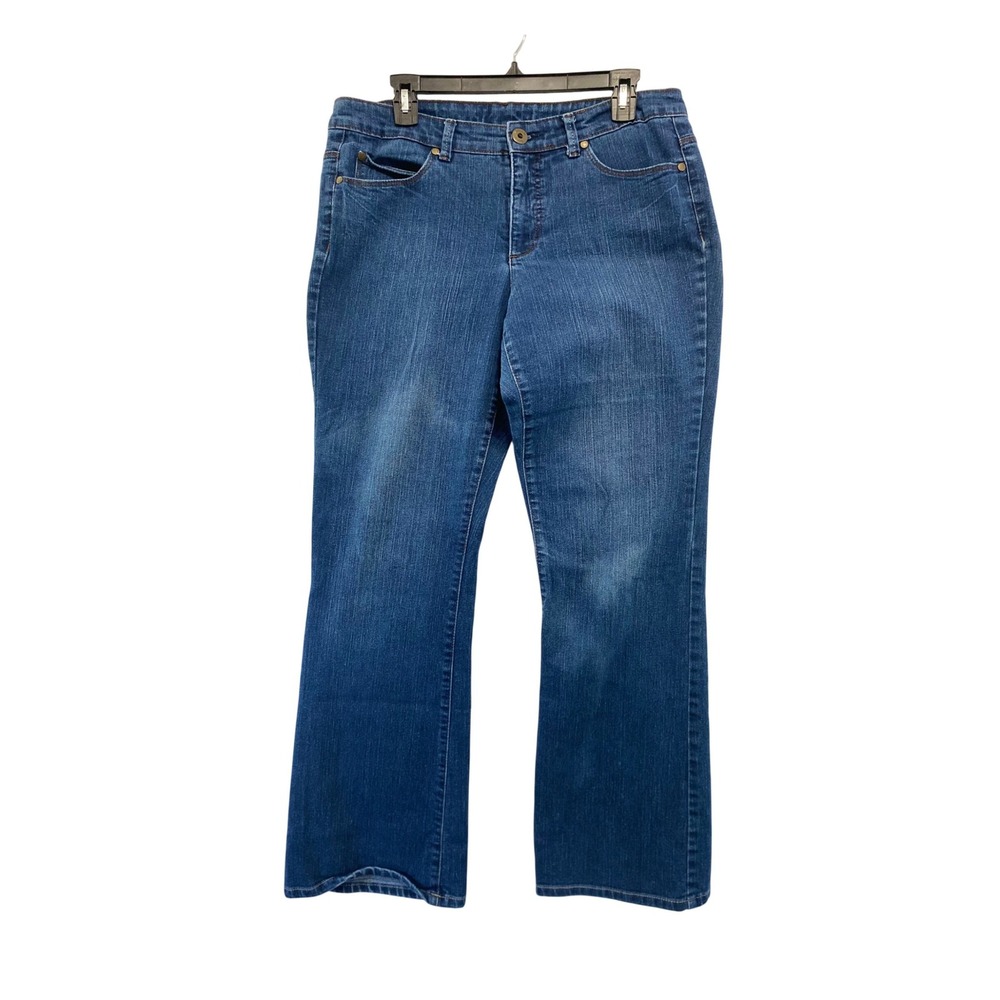 Relativity Bootcut Jeans Women 18 Blue Medium Wash Stretch Denim Mid Rise‎